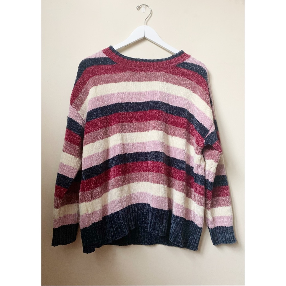 Long sleeve striped chenille sweater - Picture 2 of 6